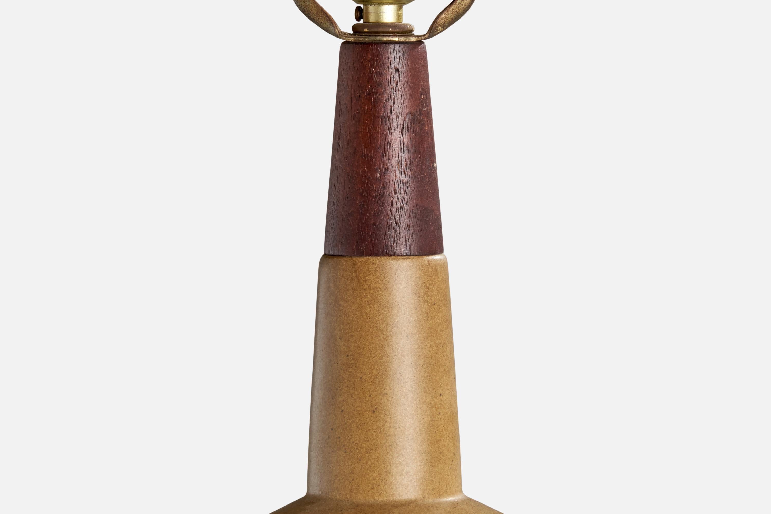 Americano Jane & Jane Martz, Lampada da tavolo, Ceramica, Noce, USA, anni '1960 in vendita