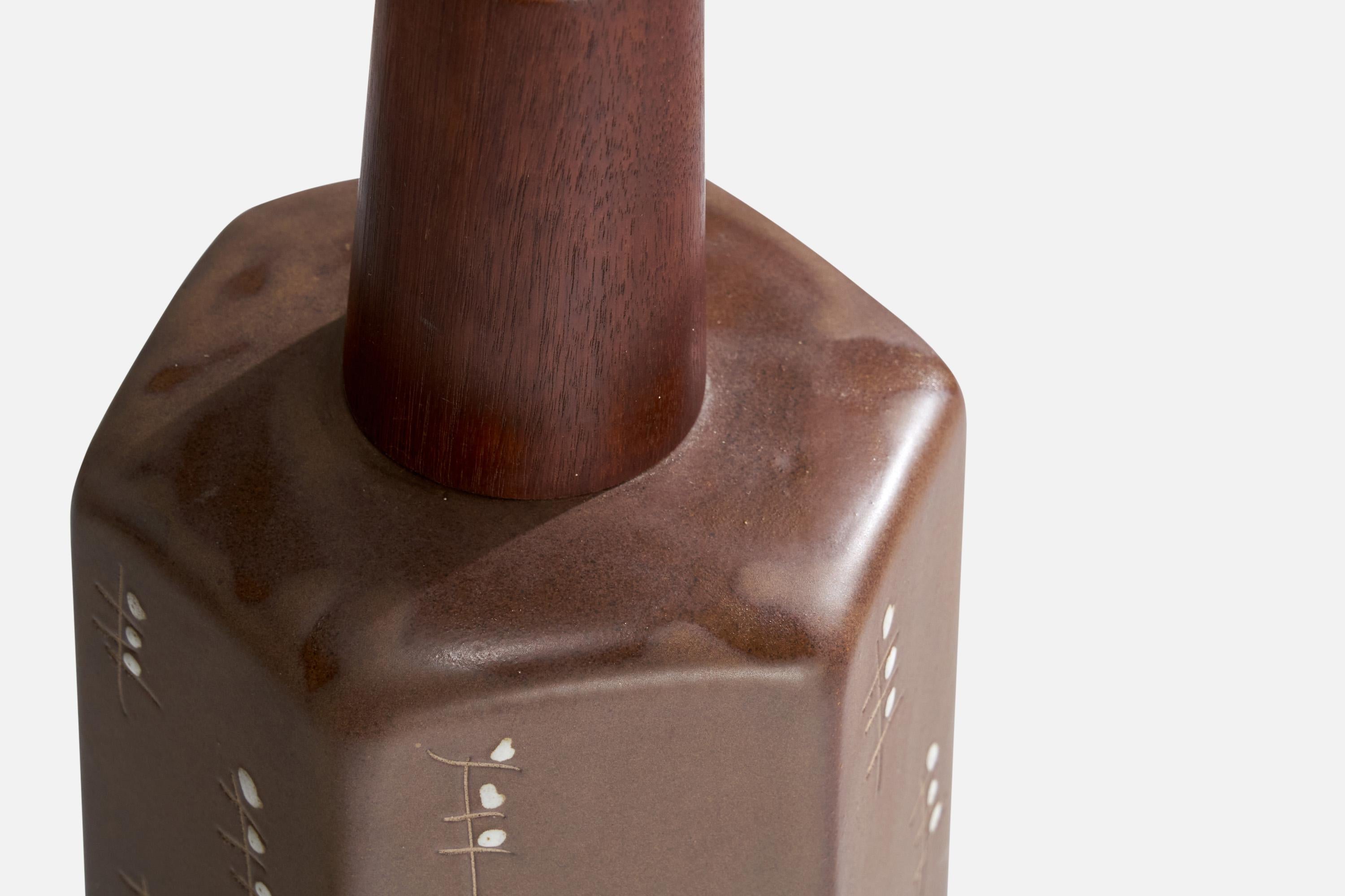 Americano Jane & Jane Martz, Lampada da tavolo, Ceramica, Noce, USA, anni '1960