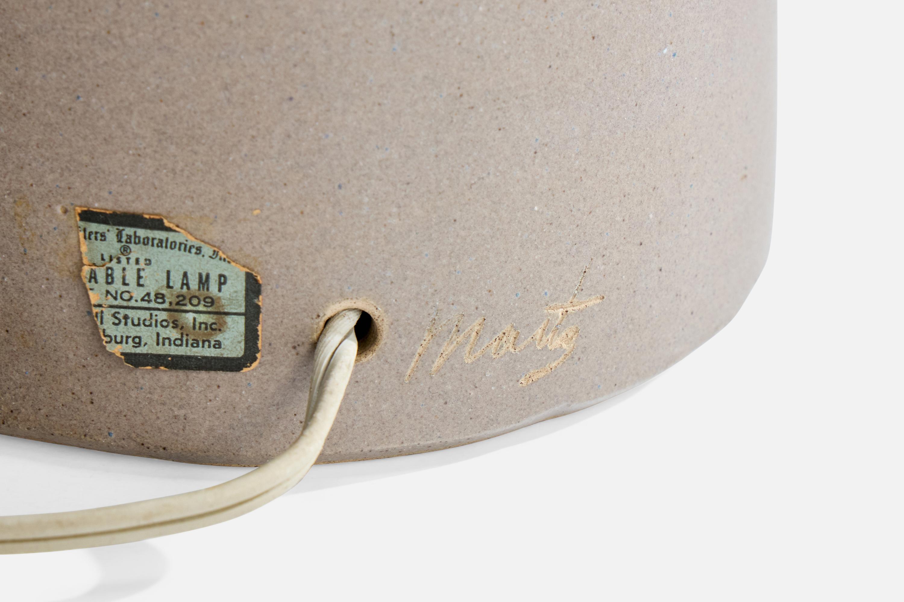Jane & Jane Martz, lampe de table, céramique, noyer, États-Unis, années 1960 en vente 2