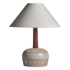 Jane & Jane Martz, lampe de table, céramique, noyer, États-Unis, années 1960