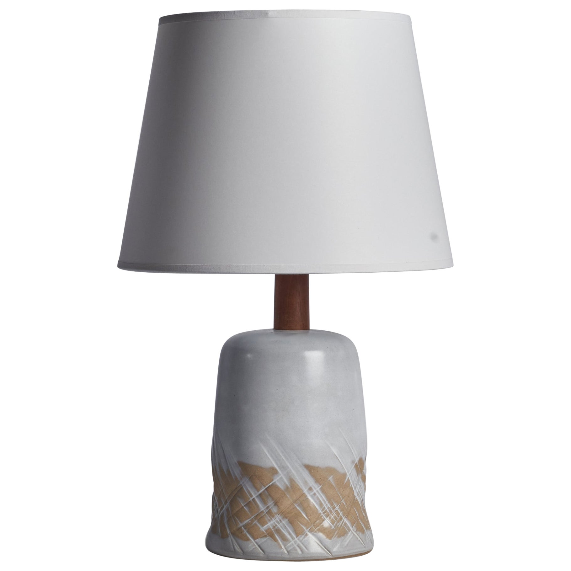 Jane & Gordon Martz, Table Lamp, Ceramic, Walnut, USA, 1960s