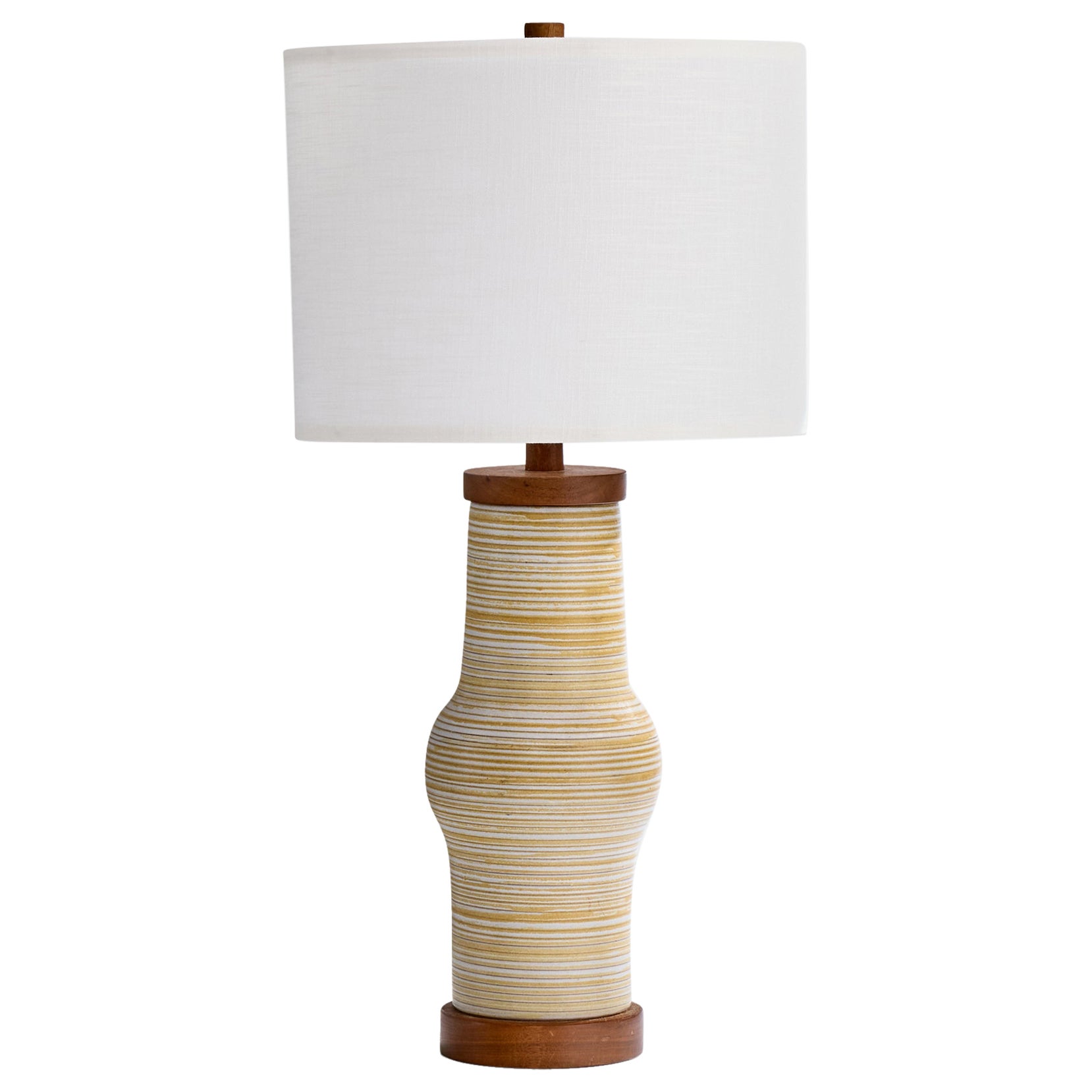 Jane & Gordon Martz, Table Lamp, Ceramic, Walnut, USA, 1960s For Sale