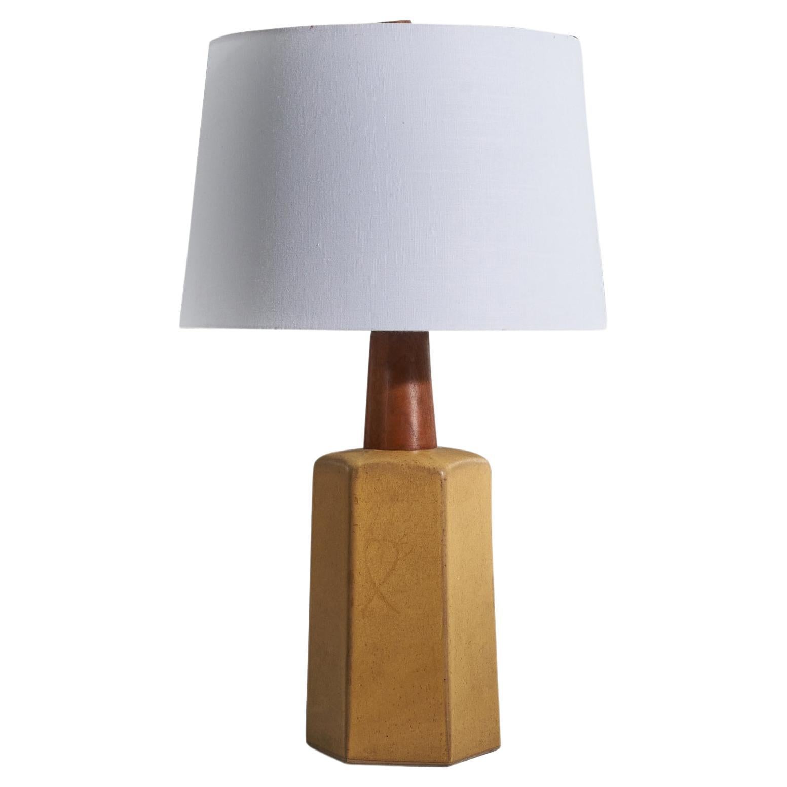 Jane & Gordon Martz, Table Lamp, Ceramic, Wood, Marshall Studios, 1960s For Sale