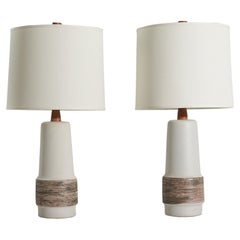 Jane & Gordon Martz, Table Lamps, Ceramic, Walnut, Marshall Studios, 1960s