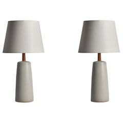 Jane 
Gordon Martz, Table Lamps, Ceramic, Walnut, USA, 1960s