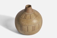 Jane & Gordon Martz, Vase, Incised Ceramic, Marshal Studios, 1960s