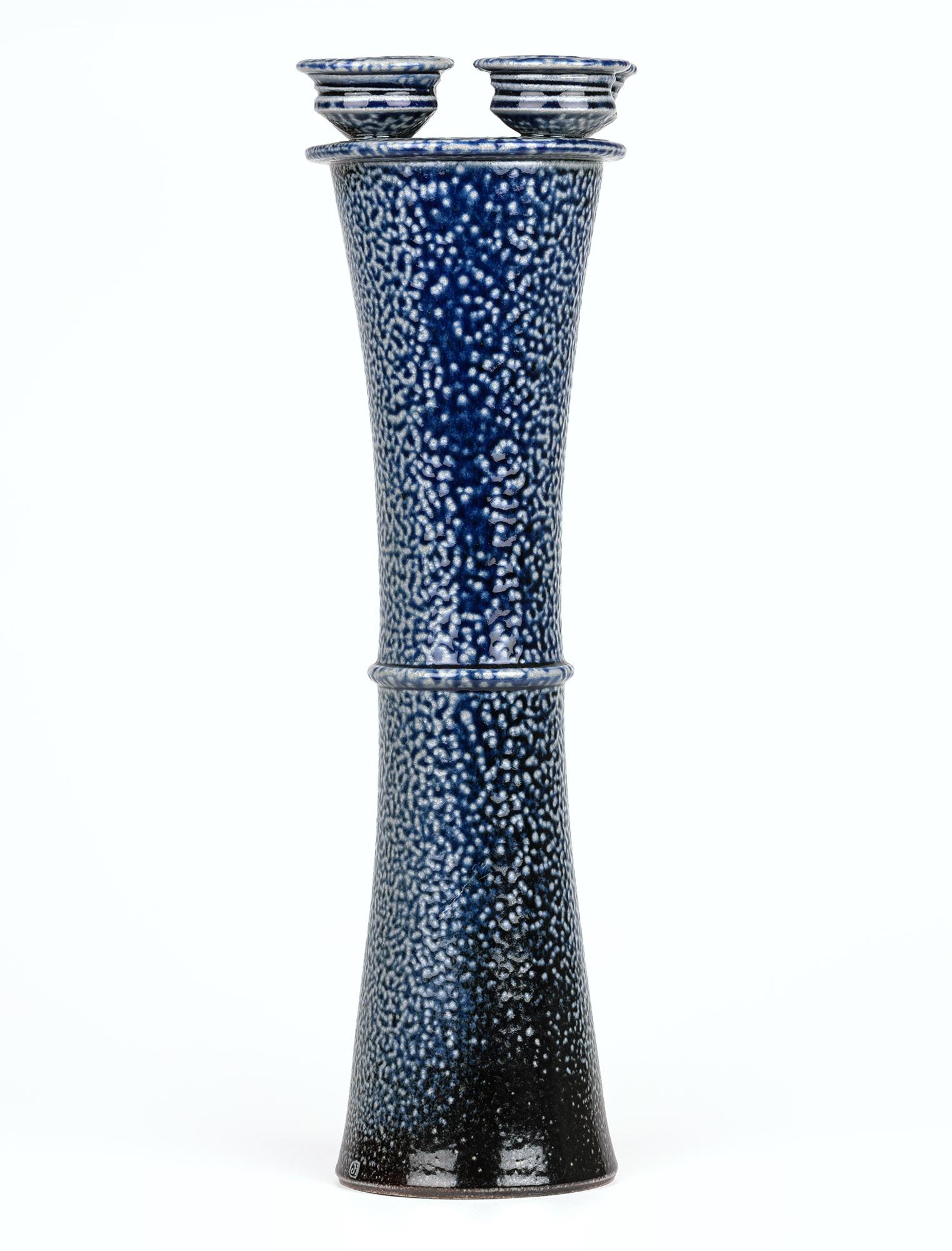 Jane Hamlyn Large Salt Glazed Studio Pottery Candle Stand For Sale 4