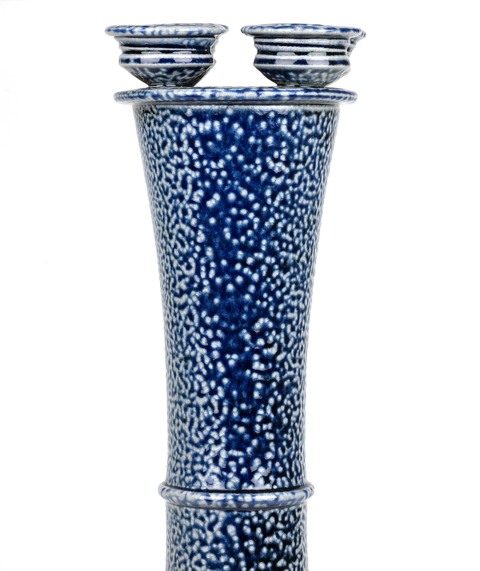 Jane Hamlyn Large Salt Glazed Studio Pottery Candle Stand For Sale 7