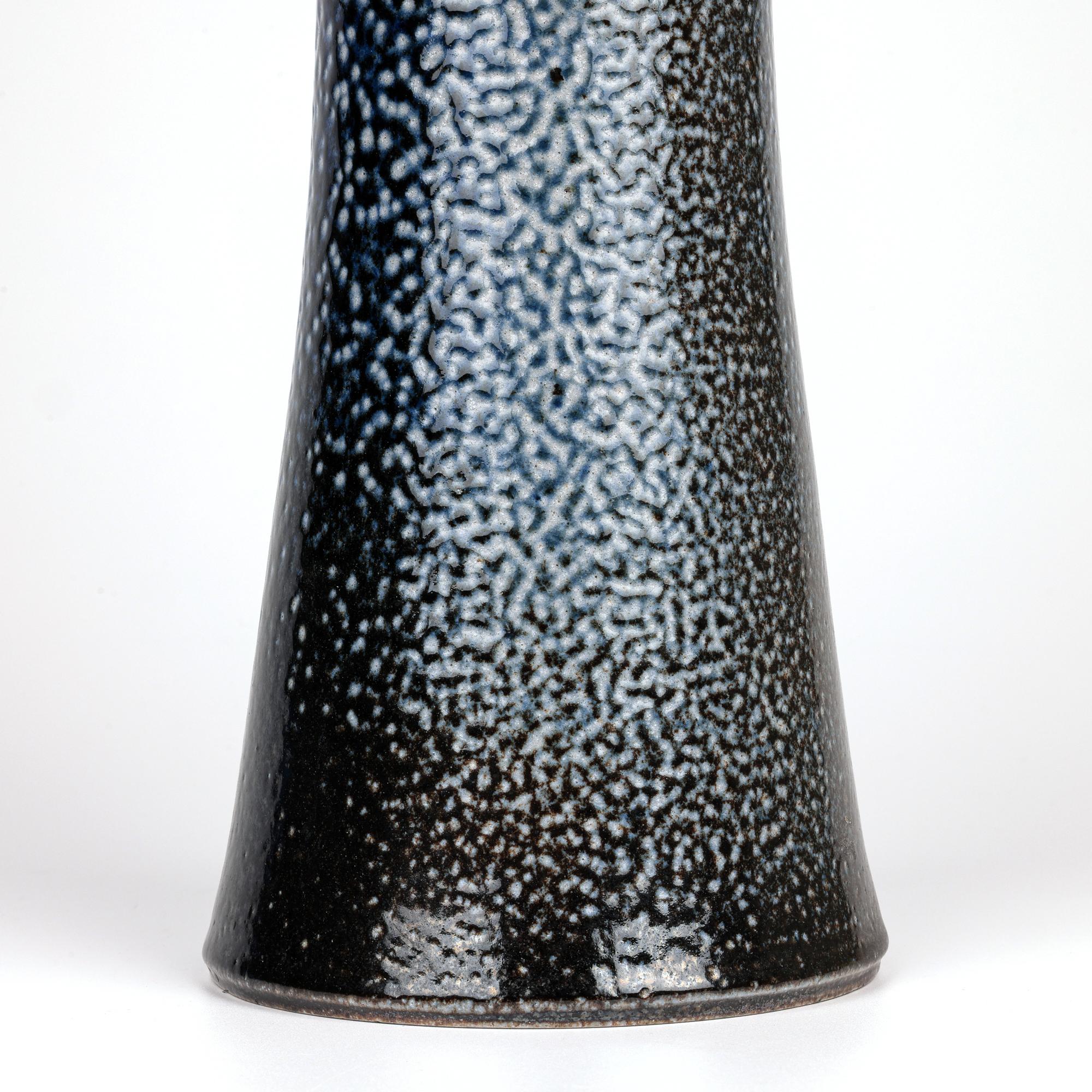 Modern Jane Hamlyn Large Salt Glazed Studio Pottery Candle Stand For Sale