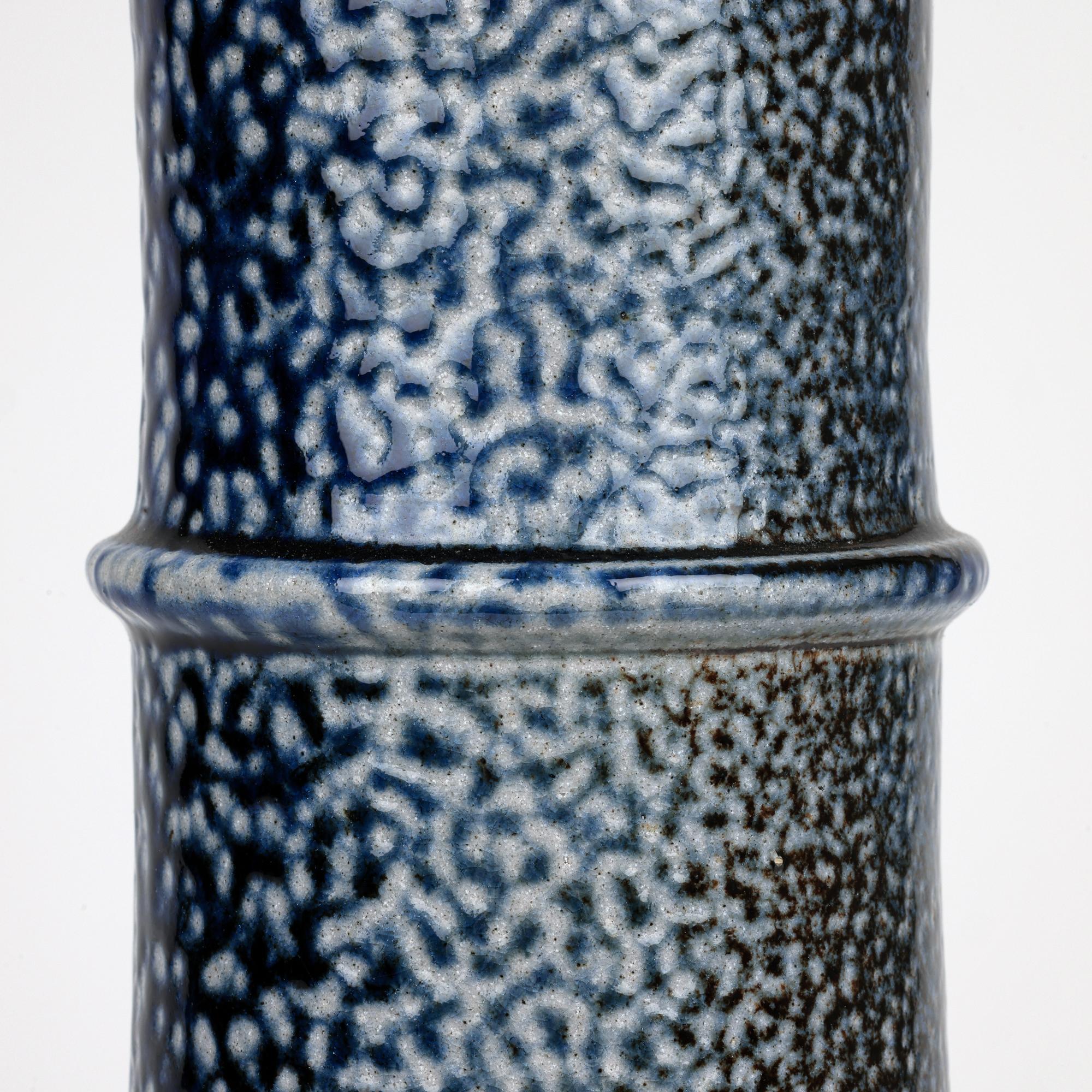 Jane Hamlyn Large Salt Glazed Studio Pottery Candle Stand In Good Condition For Sale In Bishop's Stortford, Hertfordshire