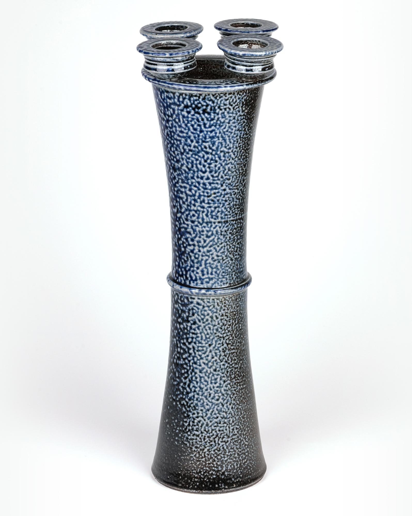 Jane Hamlyn Large Salt Glazed Studio Pottery Candle Stand For Sale 1