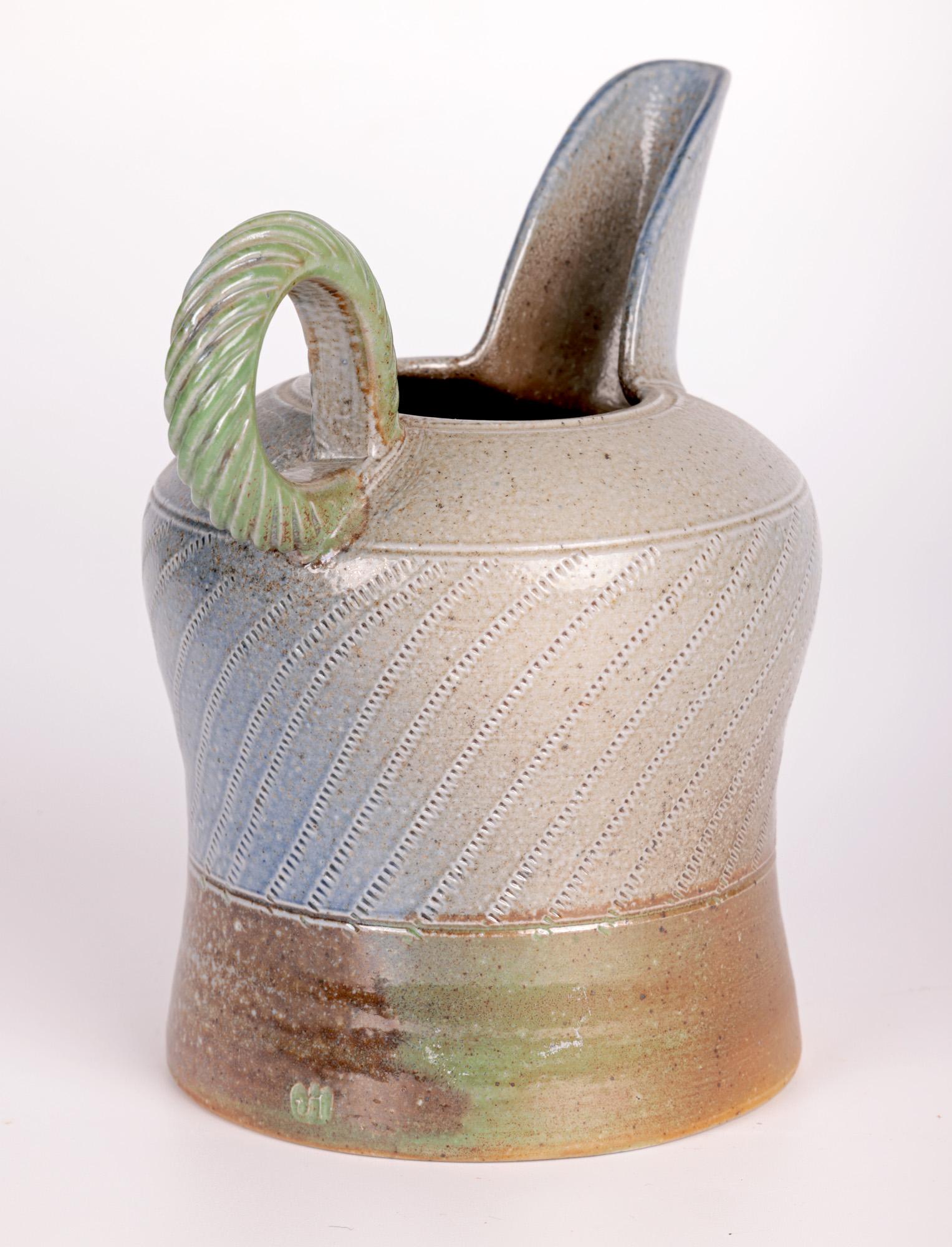 Jane Hamlyn Studio Pottery Salz glasierte Kanne 20. Jahrhundert (Steingut) im Angebot