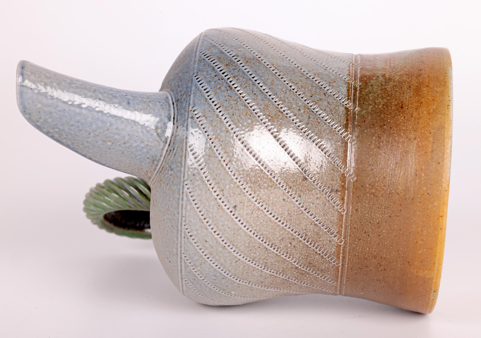 Jane Hamlyn Studio Pottery Salt Glazed Jug 20th Century For Sale 3