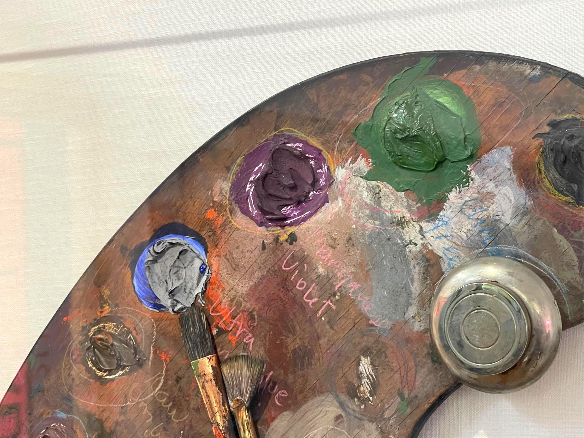 Artist's Palette - unique mixed media work (from the Estate of Met Museum EVP) For Sale 7