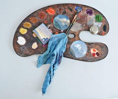Used Artist's Palette - unique mixed media work (from the Estate of Met Museum EVP)