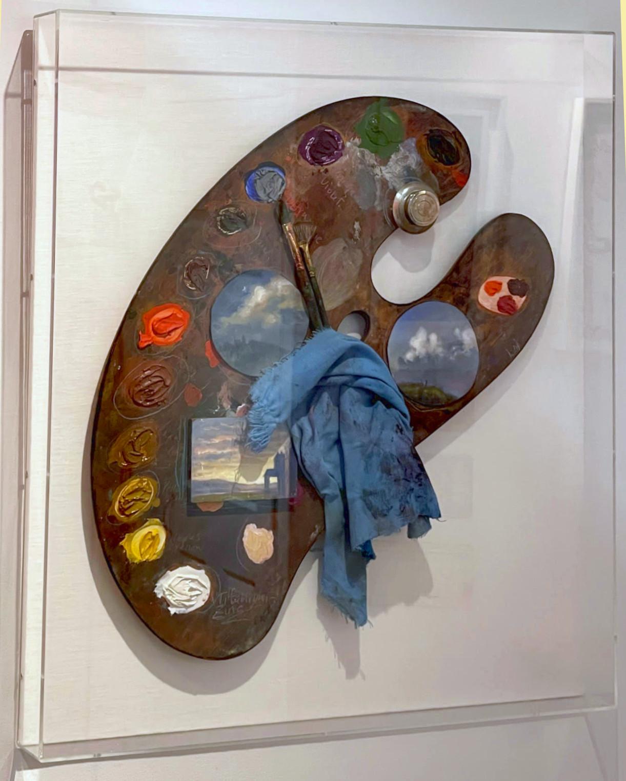 Artist's Palette - unique mixed media work (from the Estate of Met Museum EVP) - Brown Figurative Sculpture by Jane Hammond