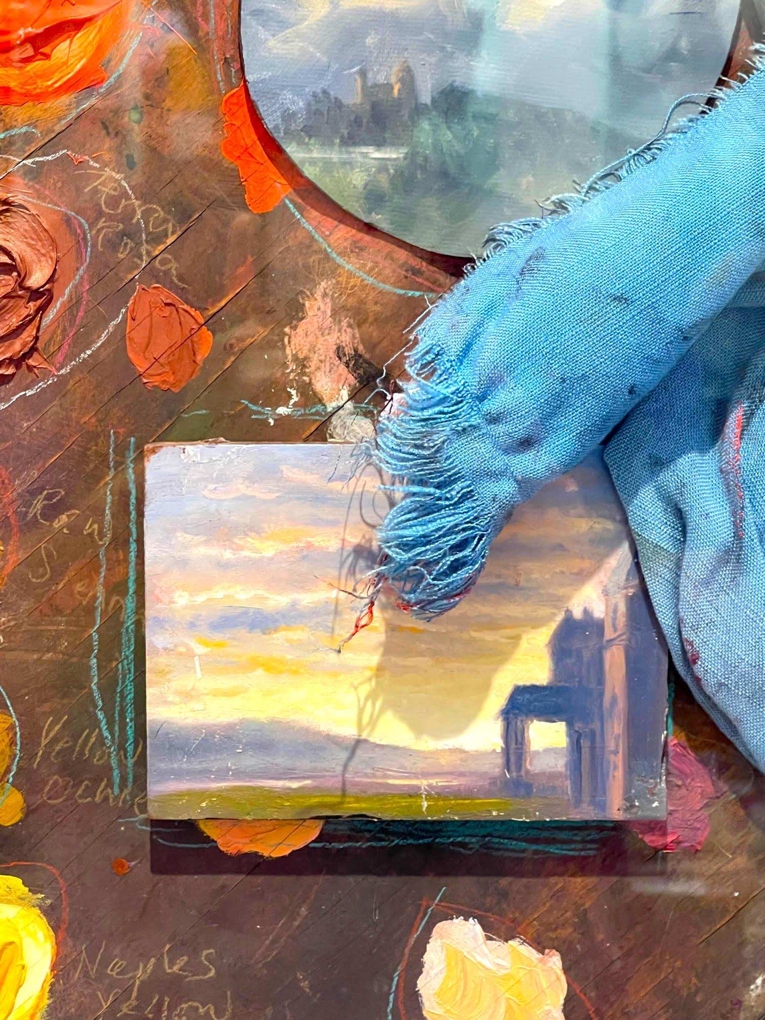 Artist's Palette - unique SIGNED mixed media painting in Shadow Box + provenance en vente 9