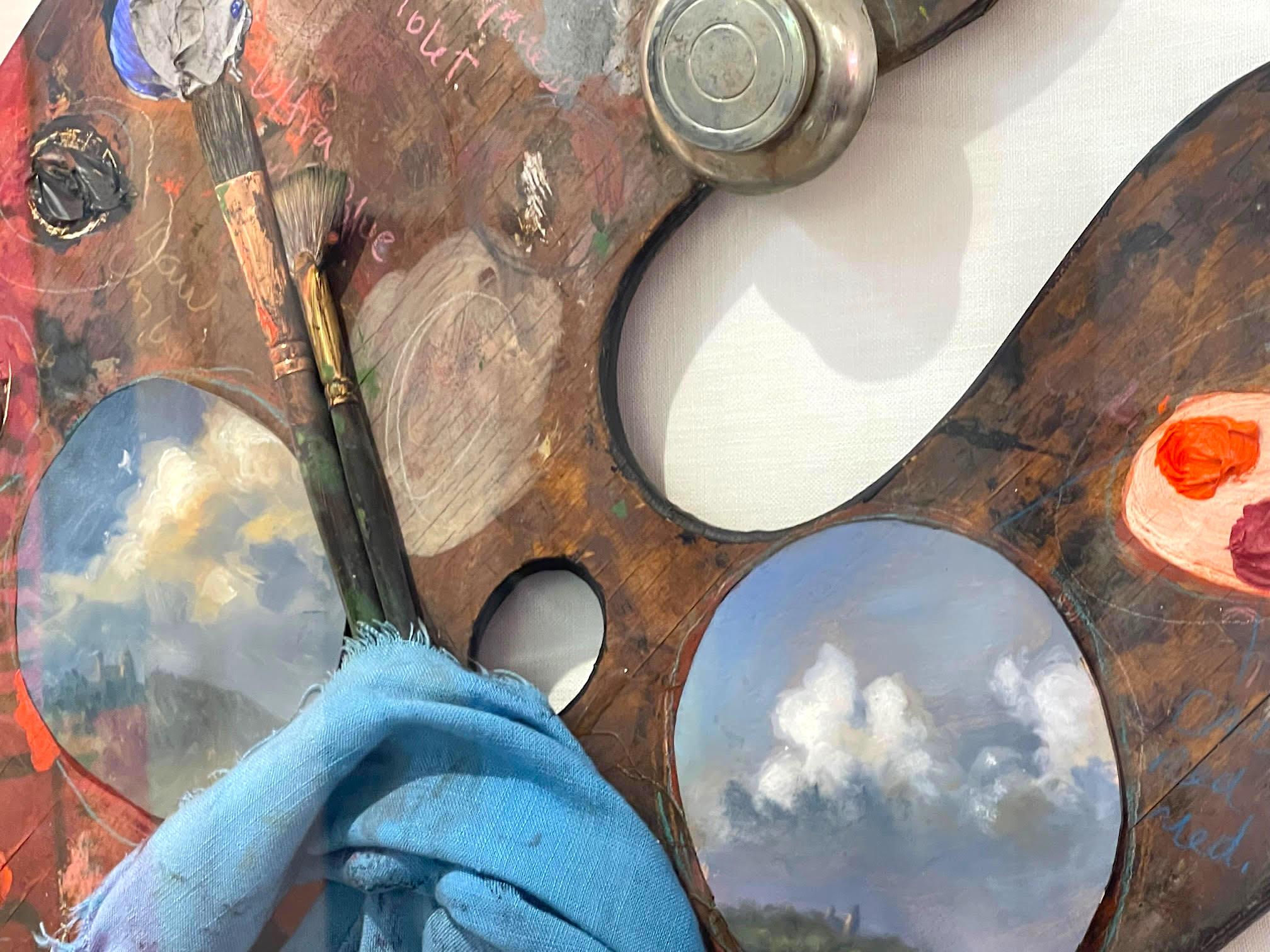 Artist's Palette - unique SIGNED mixed media painting in Shadow Box + provenance en vente 11