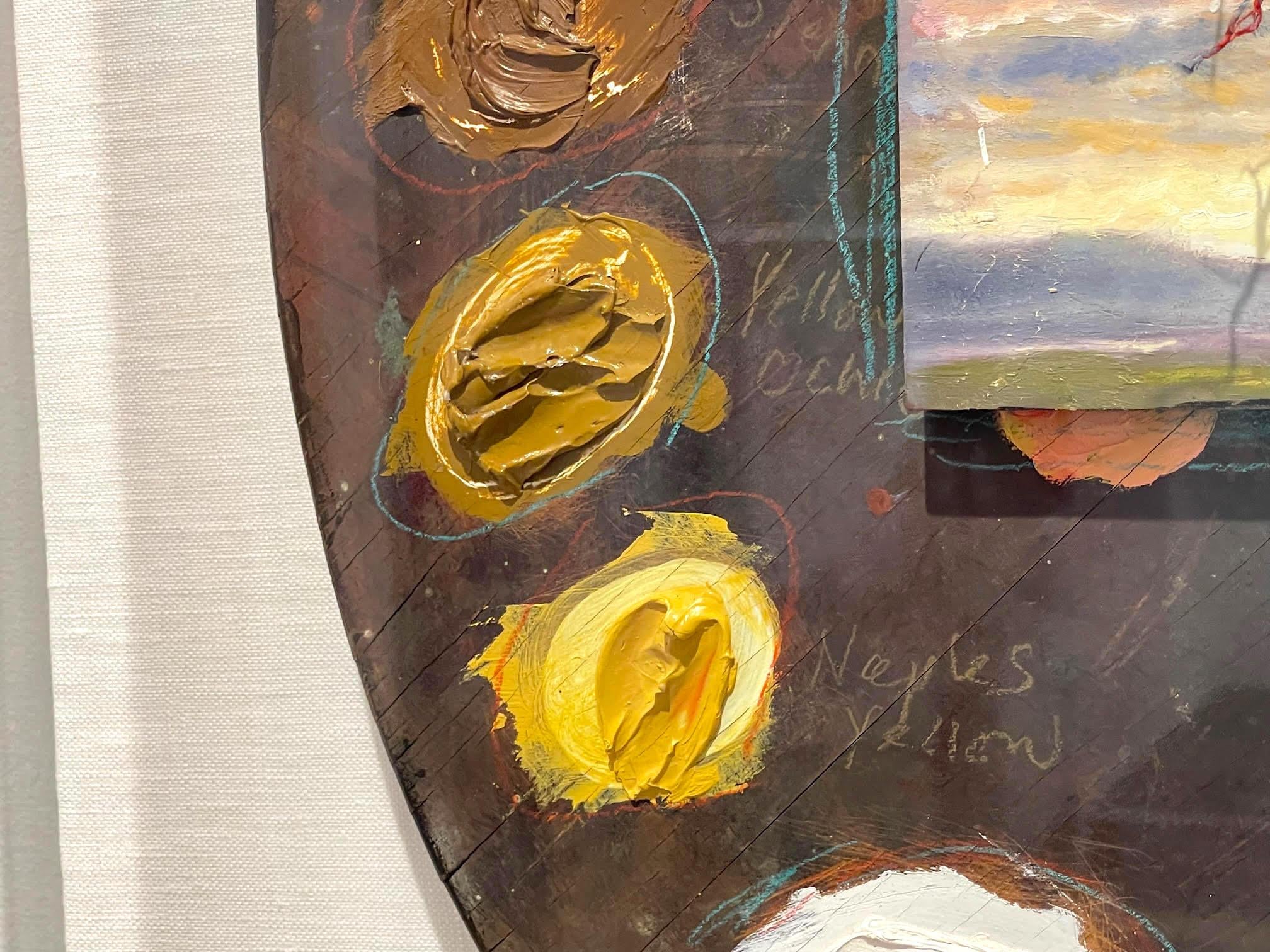 Artist's Palette - unique SIGNED mixed media painting in Shadow Box + provenance en vente 13