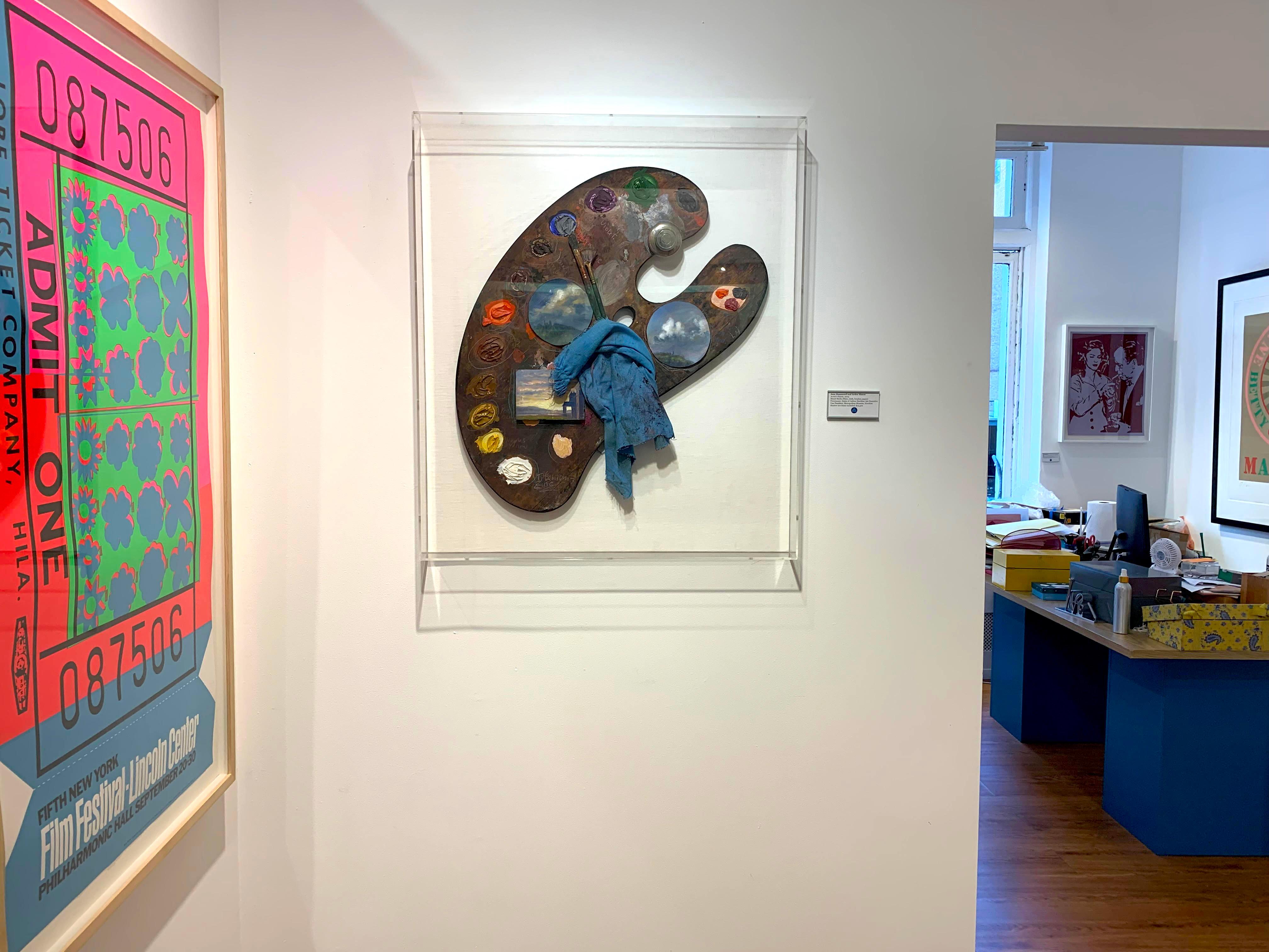 Artist's Palette - unique SIGNED mixed media painting in Shadow Box + provenance en vente 3