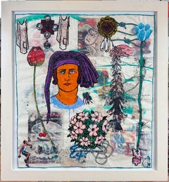 Jane Hammond, “Purple Chaperon”, Mixed Media on Paper, 1995