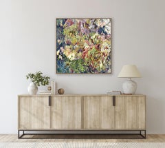 Being - Framed Original Colorful Abstract Landscape Mixed Media Art on Canvas