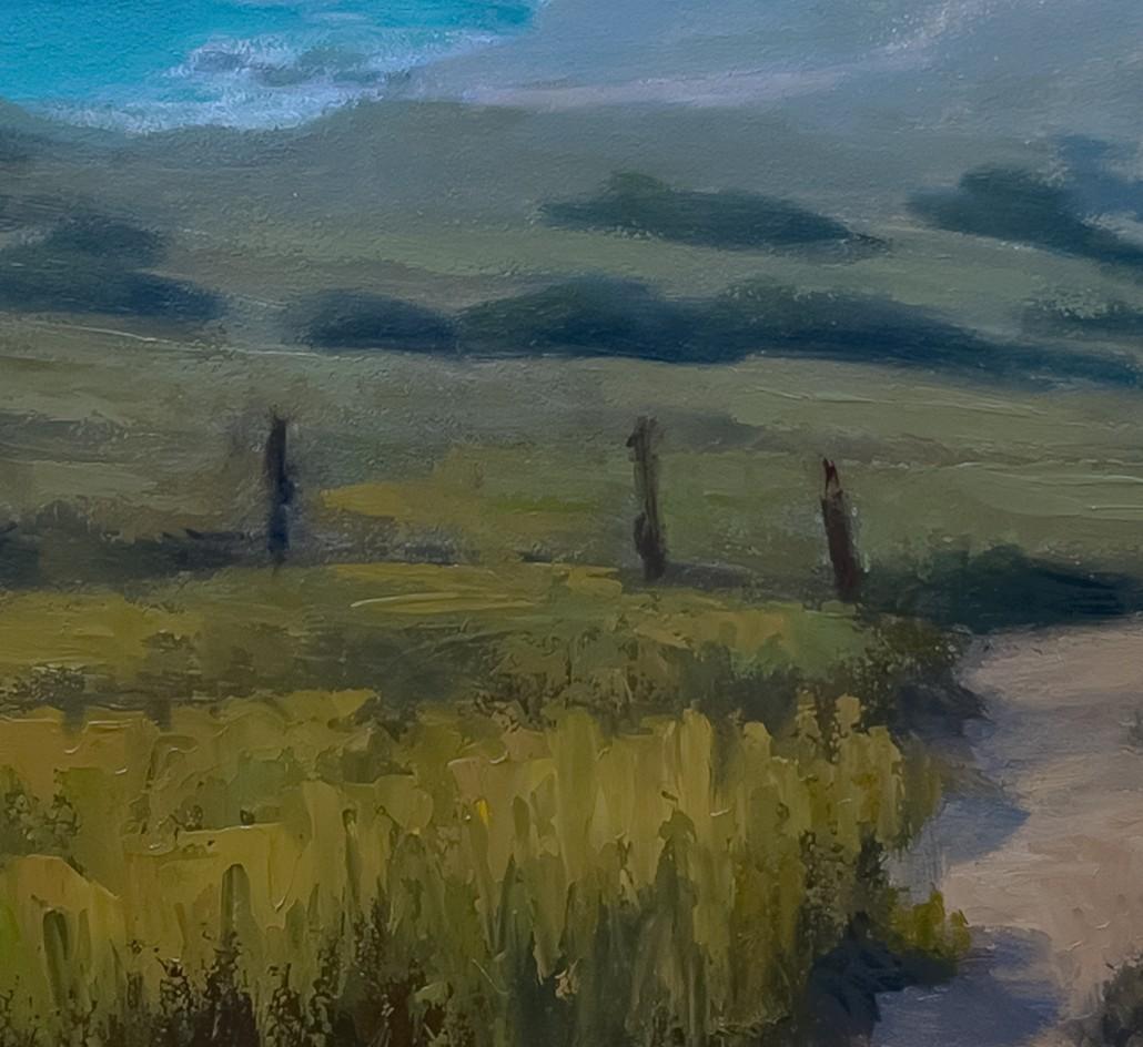 „Above Shark Harbor“ (2023) von Jane Hunt, Original-Ölgemälde, Sonnenuntergang im Angebot 5