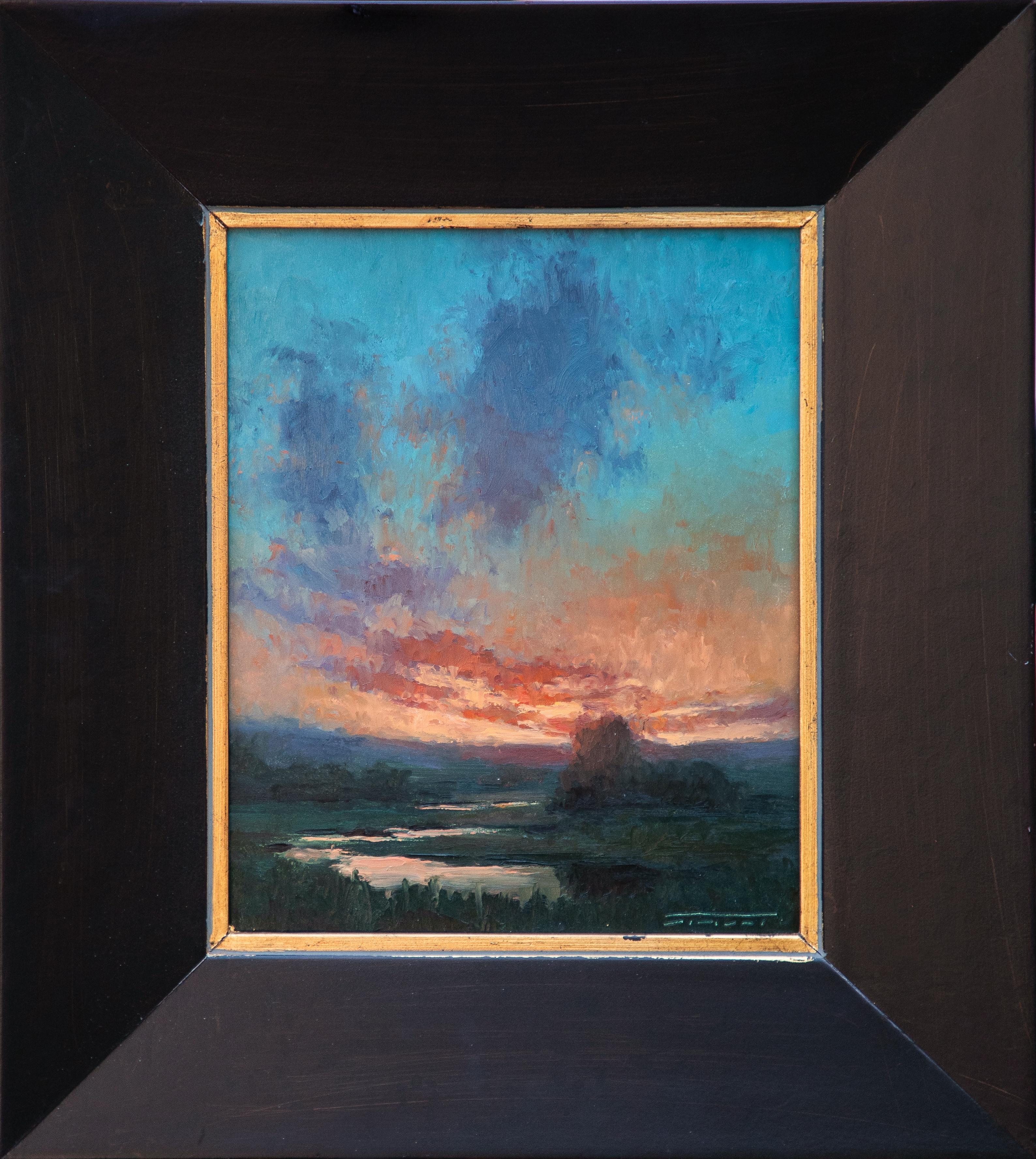 Western Sunset - Painting by Jane Hunt