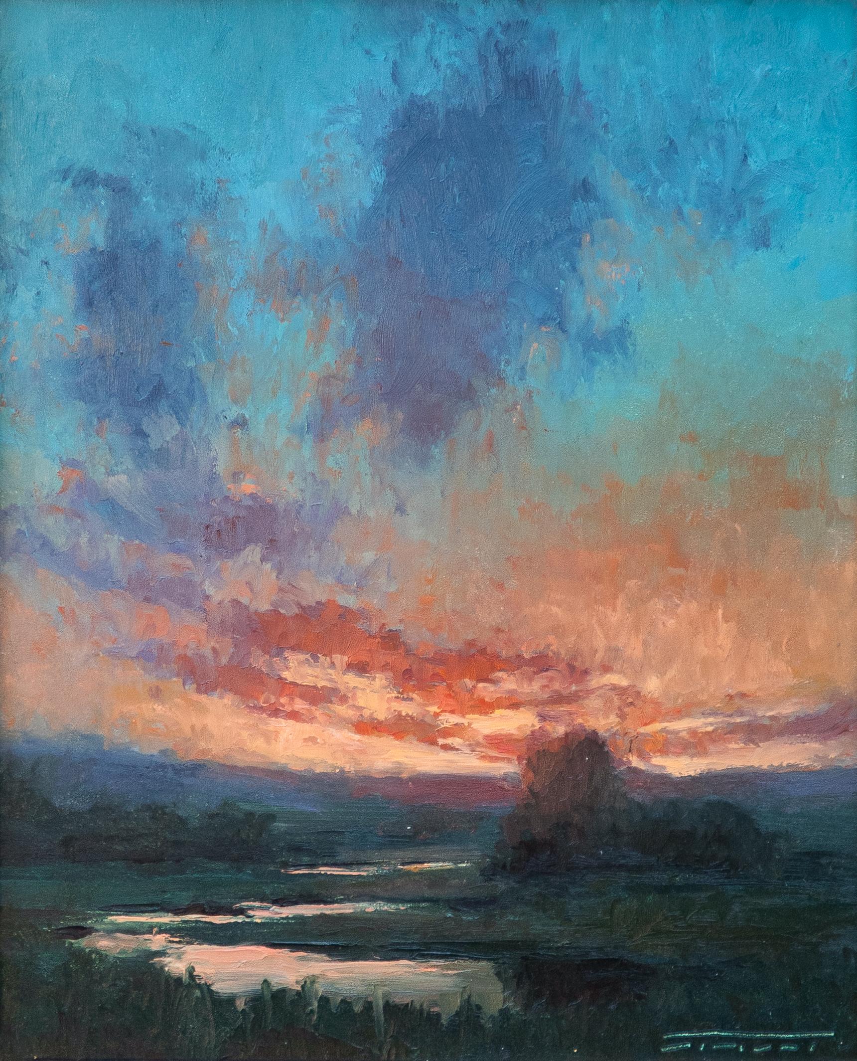 Western Sunset - Impressionist Painting by Jane Hunt
