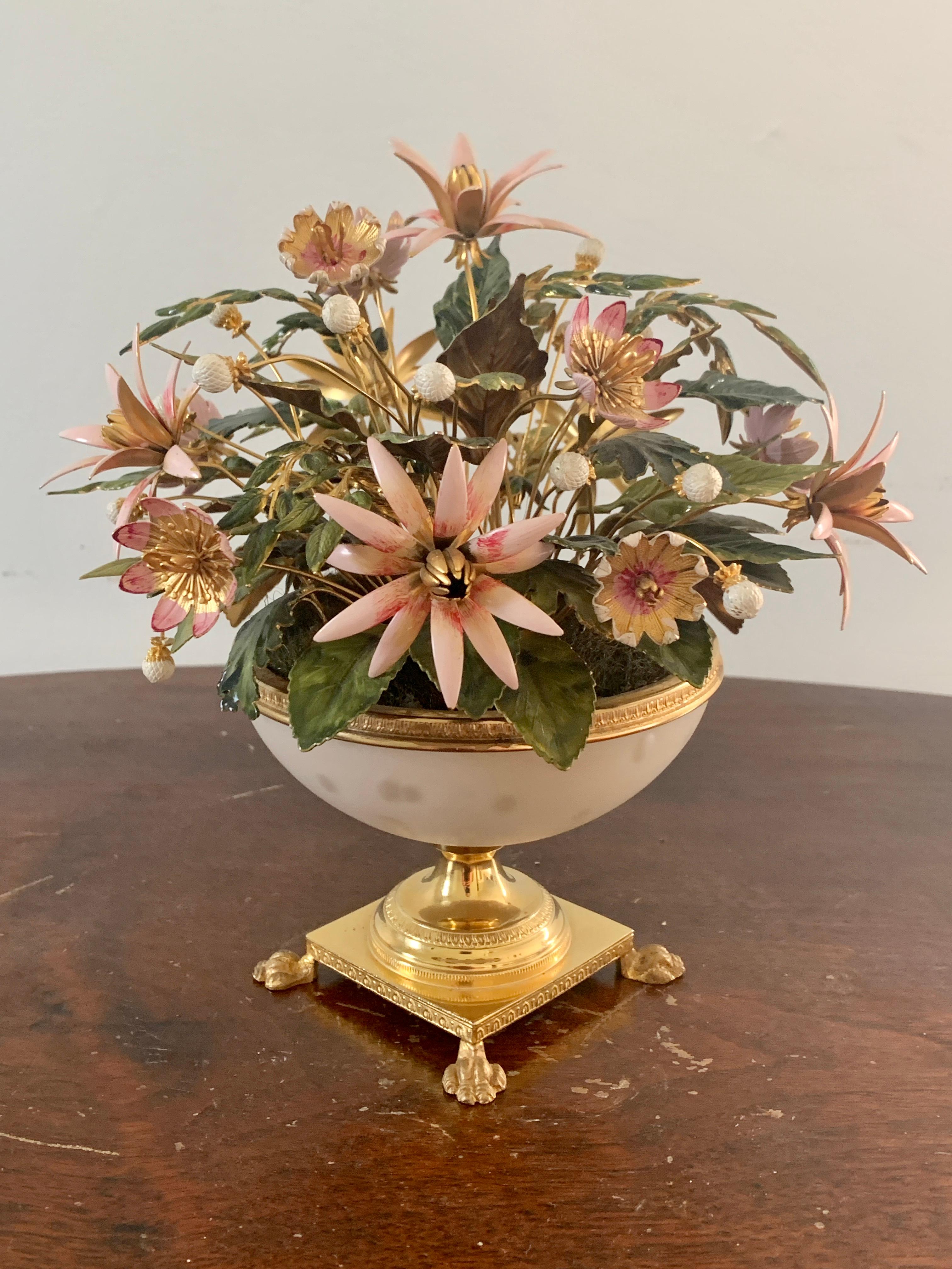 American Jane Hutcheson for Gorham Enamel Flowers Fleurs Des Siècles, circa 1970s For Sale