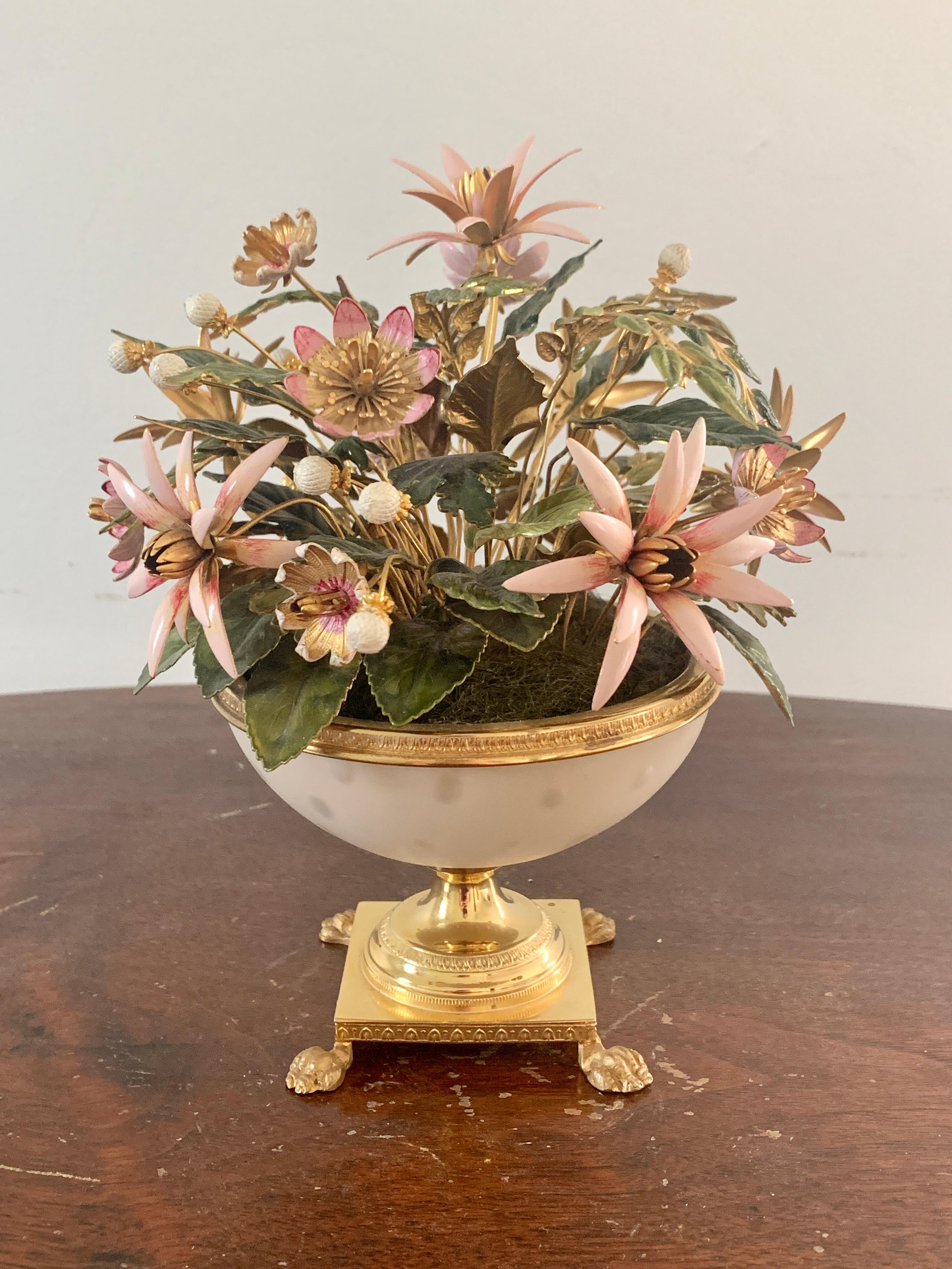Jane Hutcheson for Gorham Enamel Flowers Fleurs Des Siècles, circa 1970s In Good Condition For Sale In Elkhart, IN