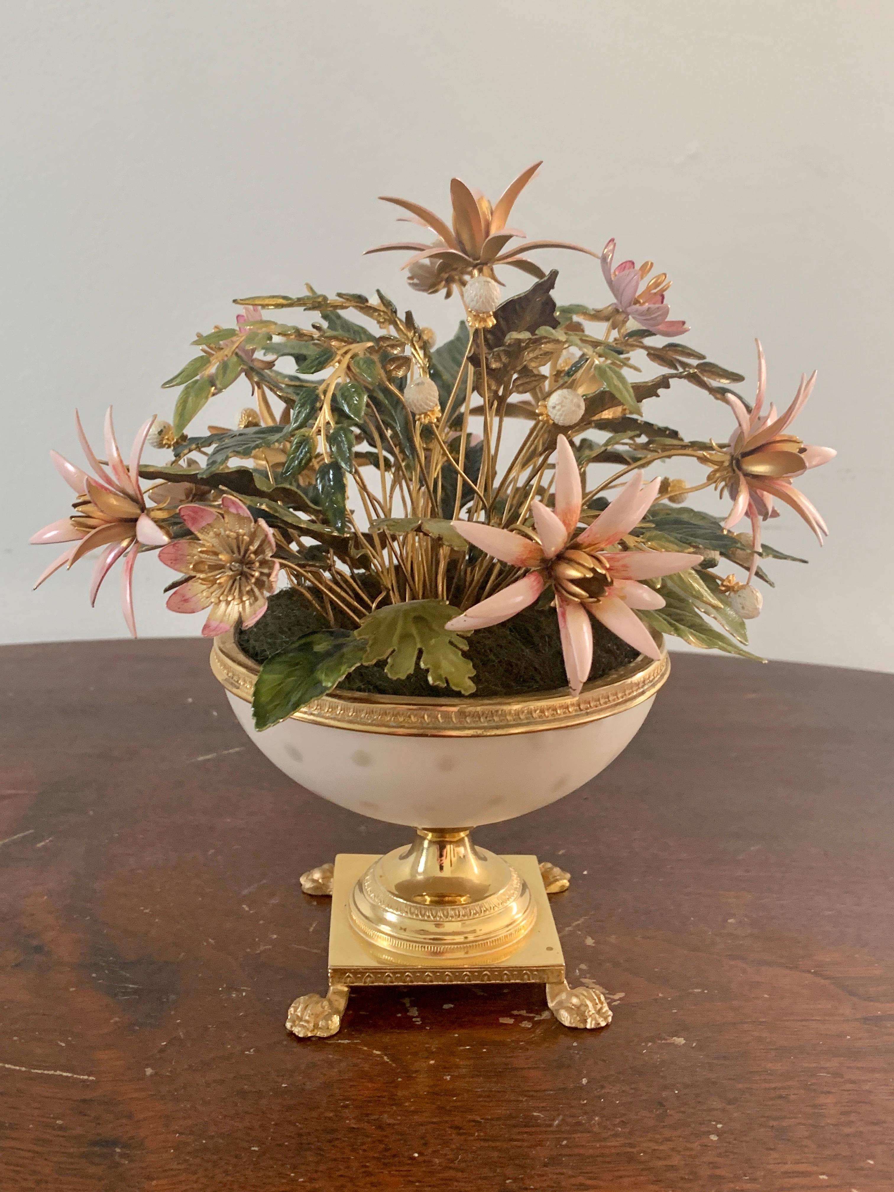 Late 20th Century Jane Hutcheson for Gorham Enamel Flowers Fleurs Des Siècles, circa 1970s For Sale