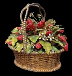 Jane Hutchinson For Gorham Fleurs De Siecles Enamel Strawberry Basket Botanicals
