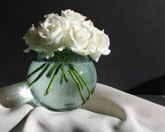 White Roses -original still life oil painting-hyperrealism -contemporary Artwork