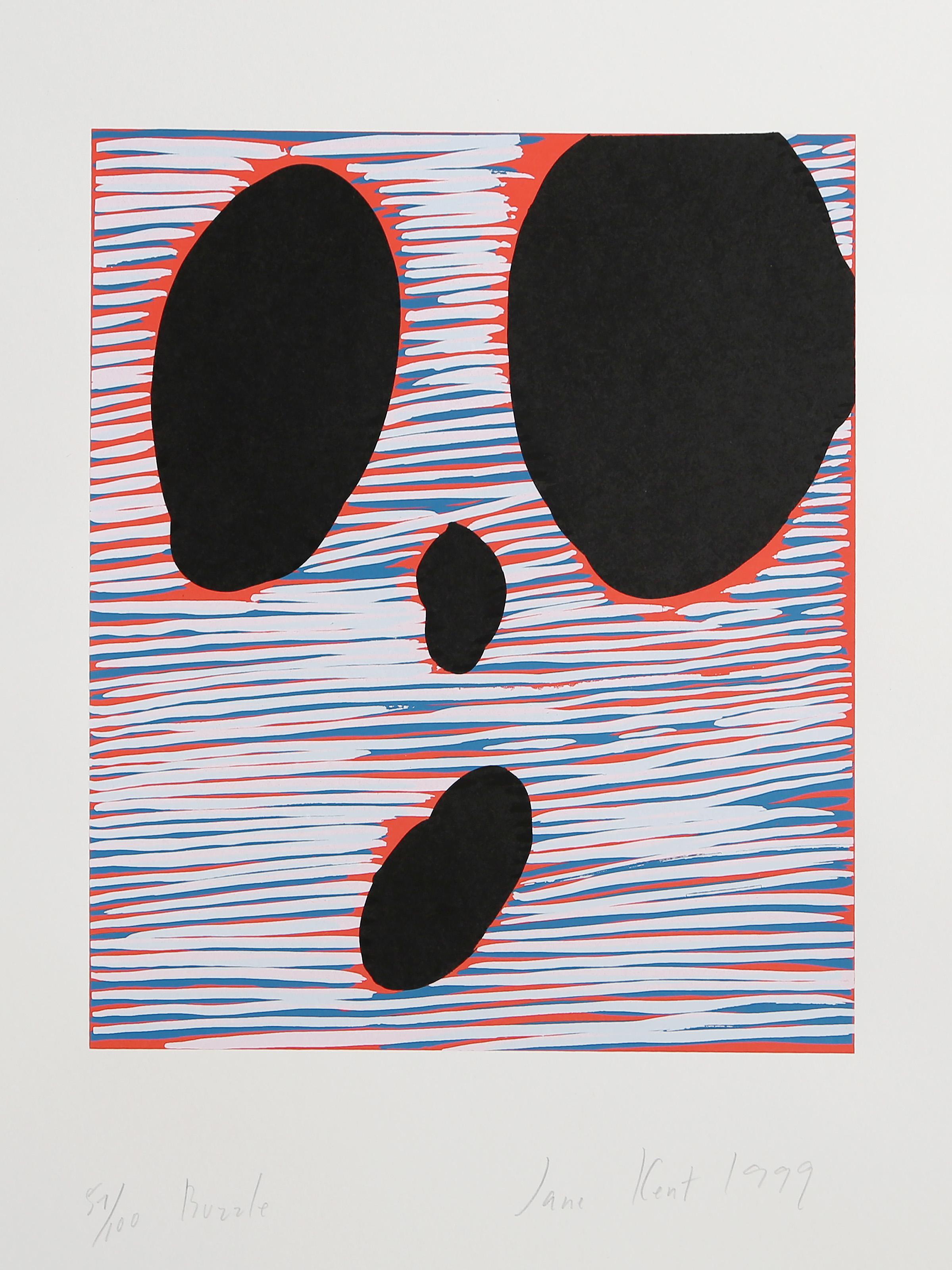 Jane Kent, Amerikanerin (1952 - ) - Buzzle, Jahr:  1999, Medium:  Siebdruck, signiert, betitelt, nummeriert und datiert mit Bleistift, Auflage:  57/100, Bildgröße:  12 x 10 Zoll, Größe:  20 x 16 Zoll (50,8 x 40,64 cm)