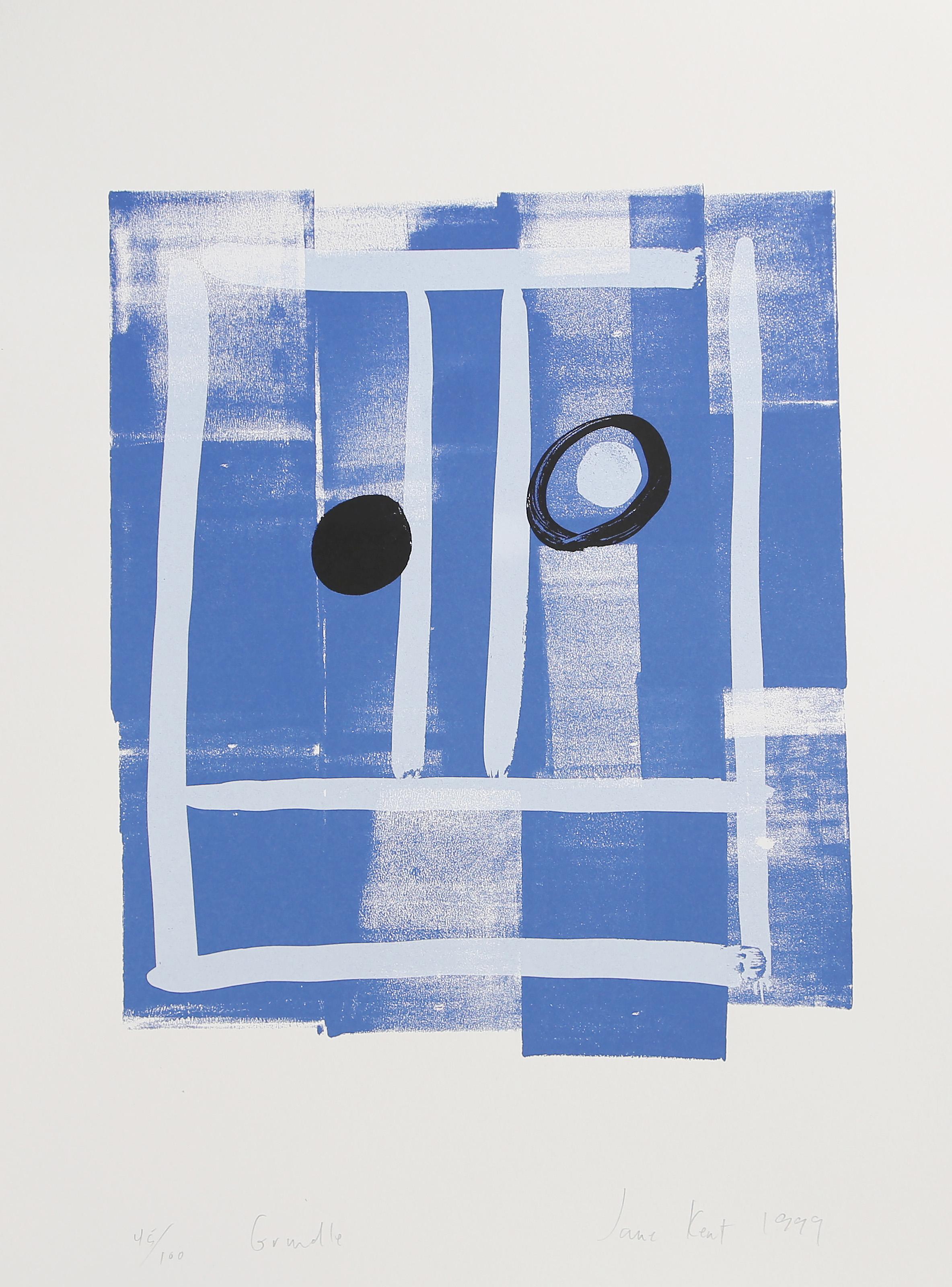 Jane Kent, Amerikanerin (1952 - ) - Grindle, Jahr:  1999, Medium:  Siebdruck, signiert, betitelt, nummeriert und datiert mit Bleistift, Auflage:  45/100, Bildgröße:  12,5 x 10,5 Zoll, Größe:  20 x 16 Zoll (50,8 x 40,64 cm)