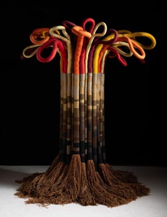 Large Scale Freestanding Fiber Art Sculpture by Jane Knight Titled 'The Tree'