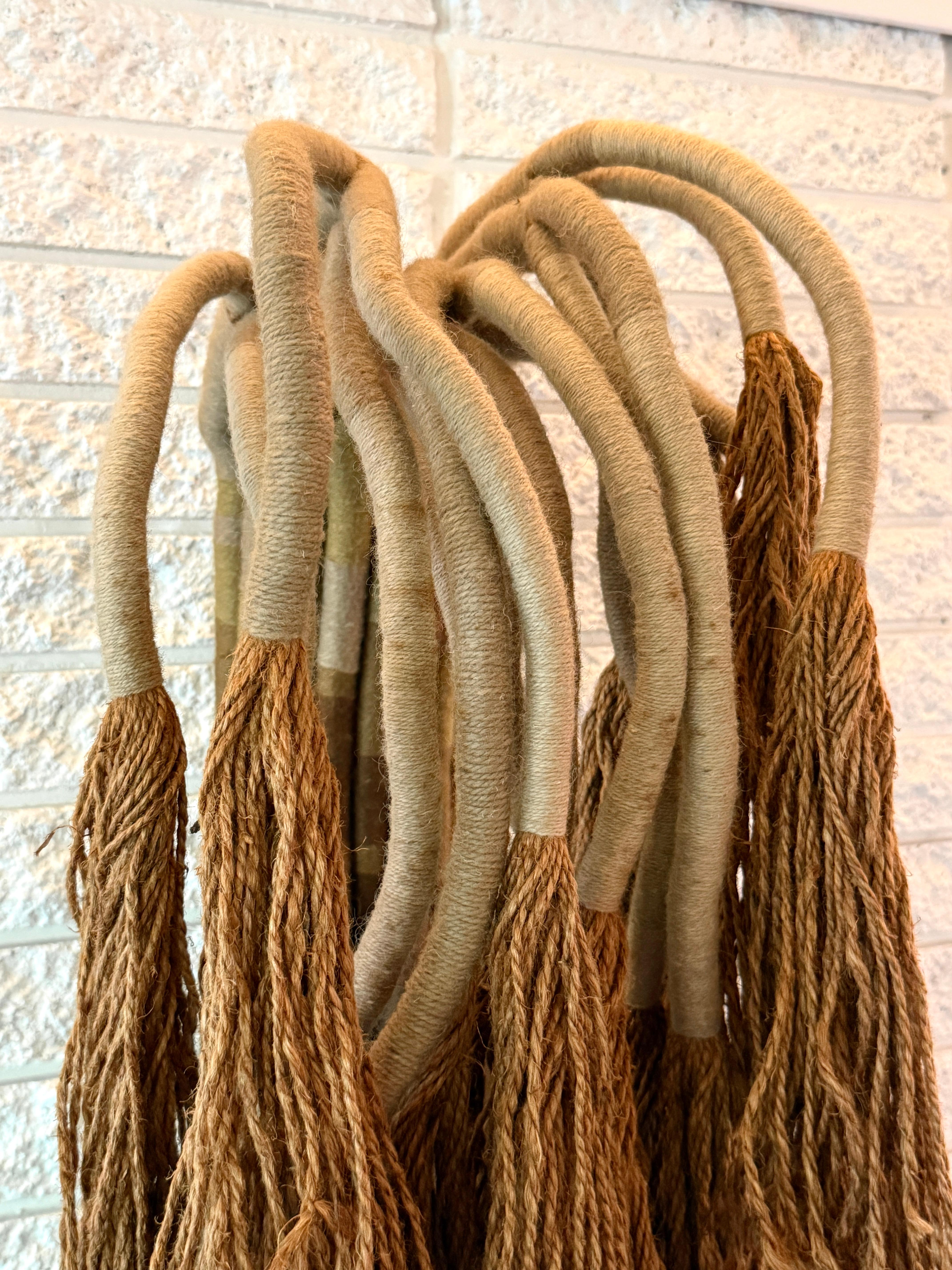 Mid Century Fiber Art Jute Rope Wall Mounted Hanging Sculpture by Jane Knight 6