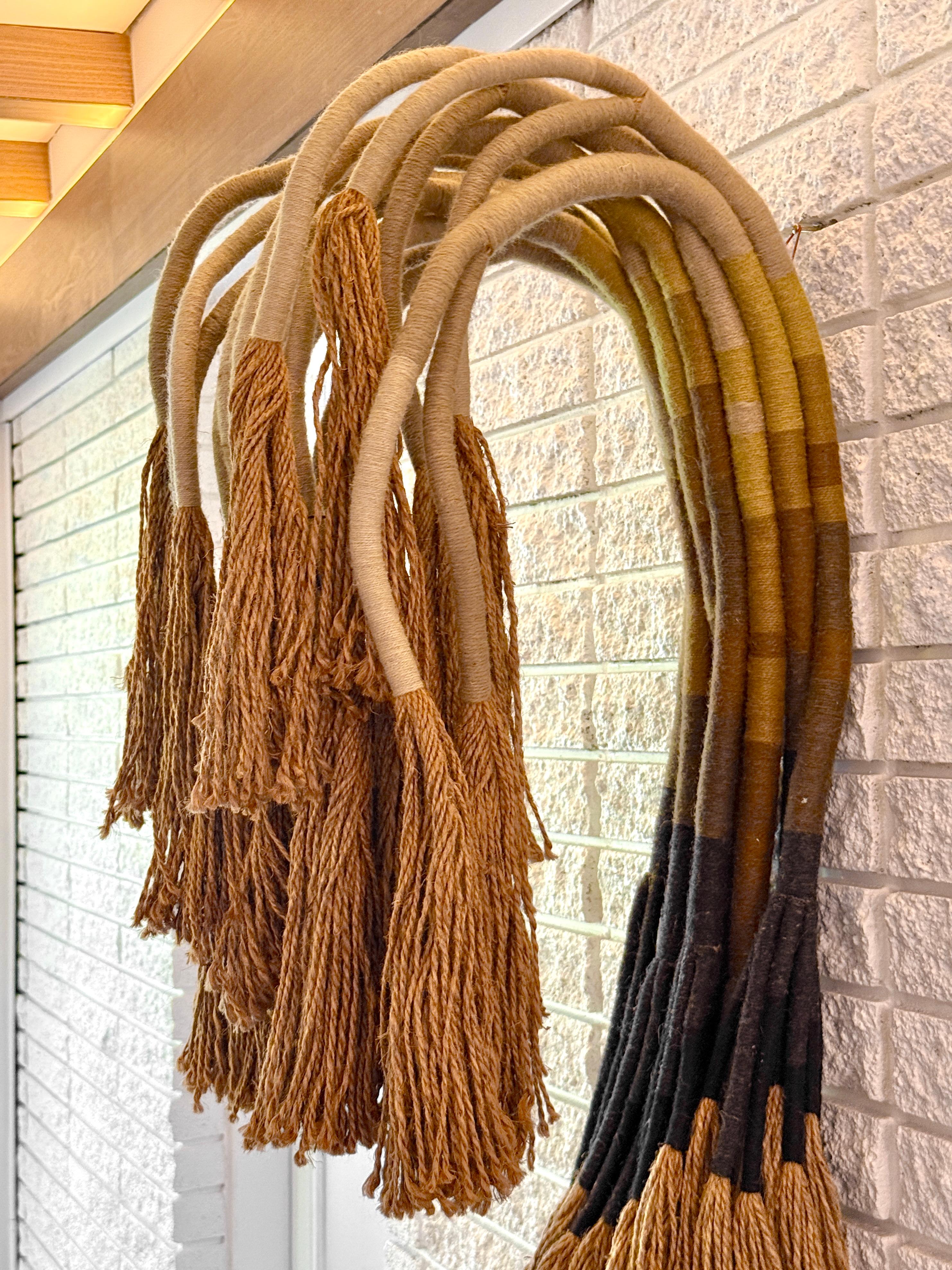 Mid Century Fiber Art Jute Rope Wall Mounted Hanging Sculpture by Jane Knight 1