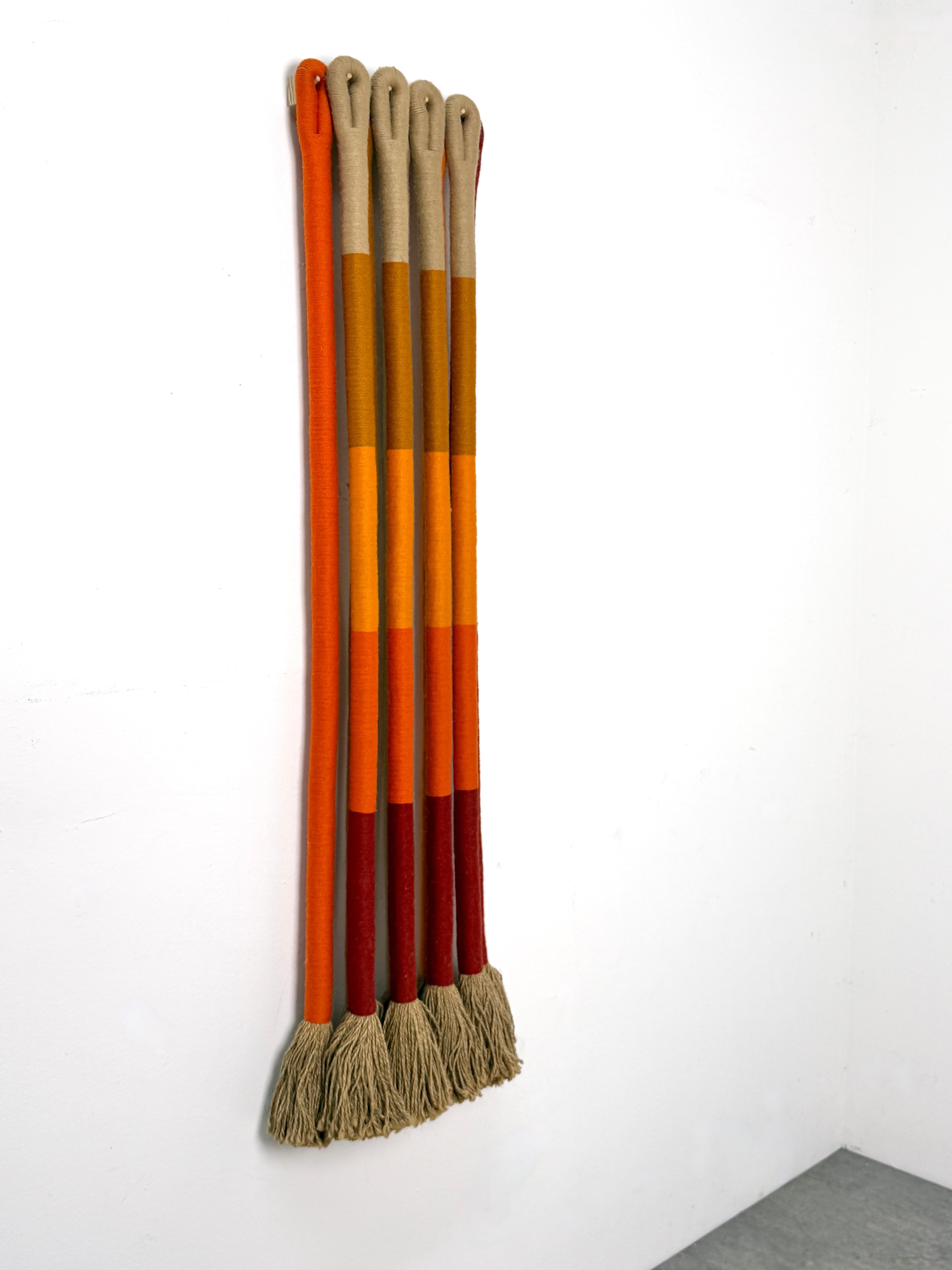 Mid-Century Modern Jane Knight Fiber Art Textile Jute Rope Wall Hanging Sculpture For Sale
