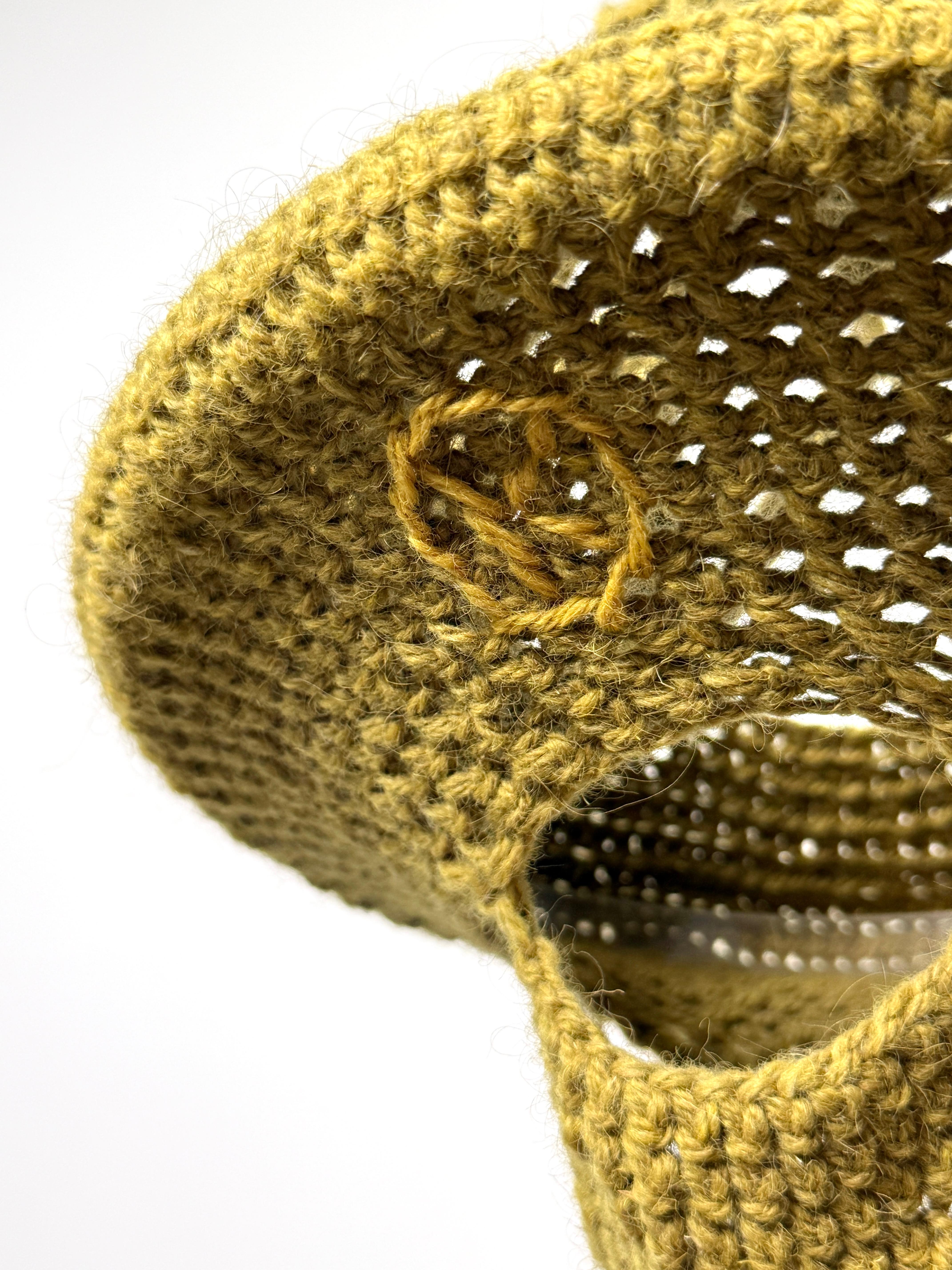 Mid Century Fiber Art Crocheted Wool Hanging Sculpture by Jane Knight 1970s For Sale 7