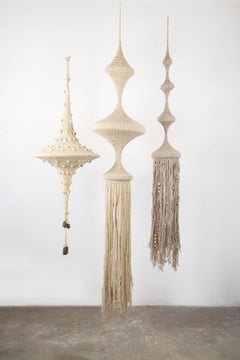 Jane Knight Suspended Textile "Hangie" Sculptures Set of Three 1960s