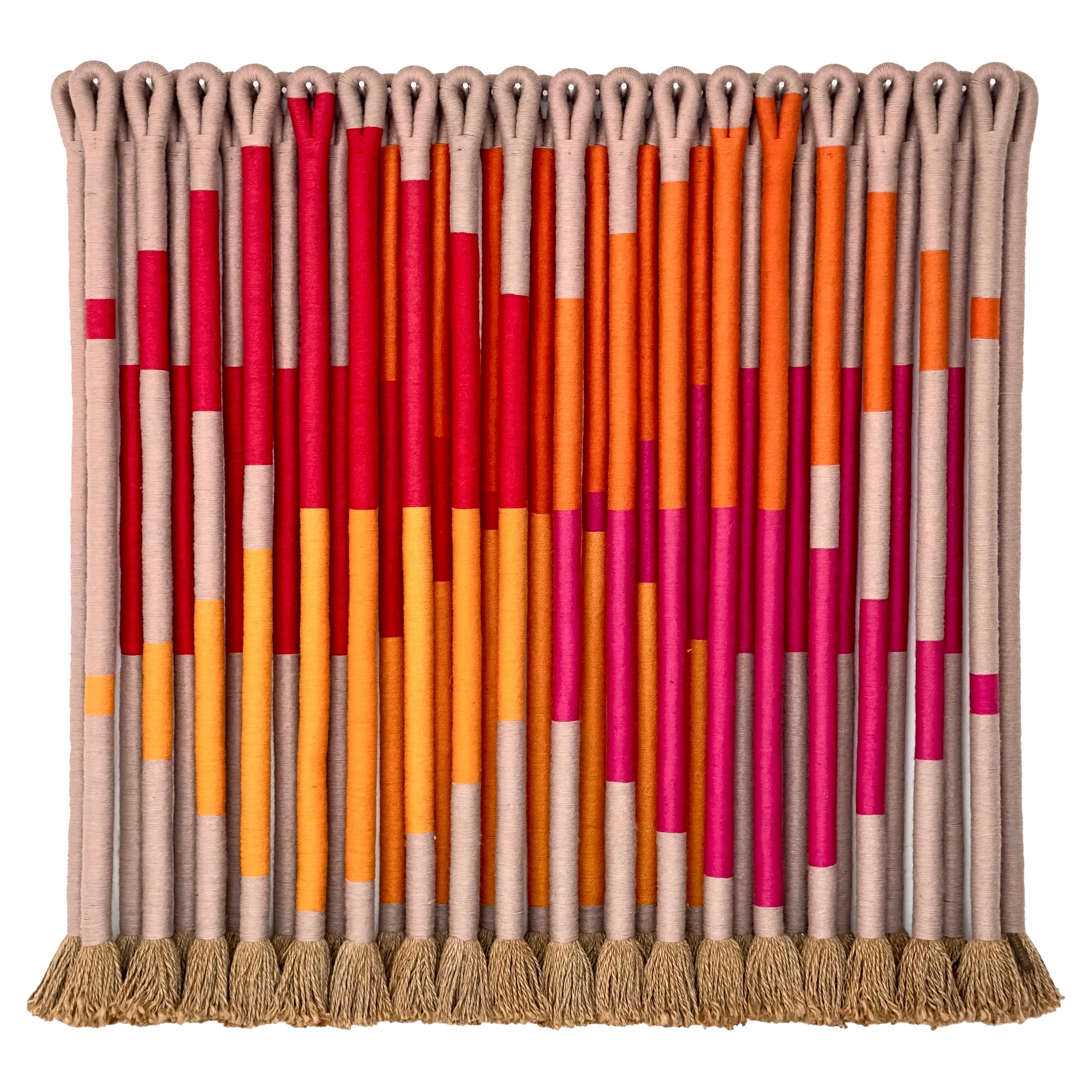 Sculpture murale « Jane Knight Symbol X Fiber Art Jute Rope » 1988