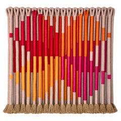 Jane Knight 'Symbol X' Fiber Art Jute Rope Wall Hanging Sculpture 1988