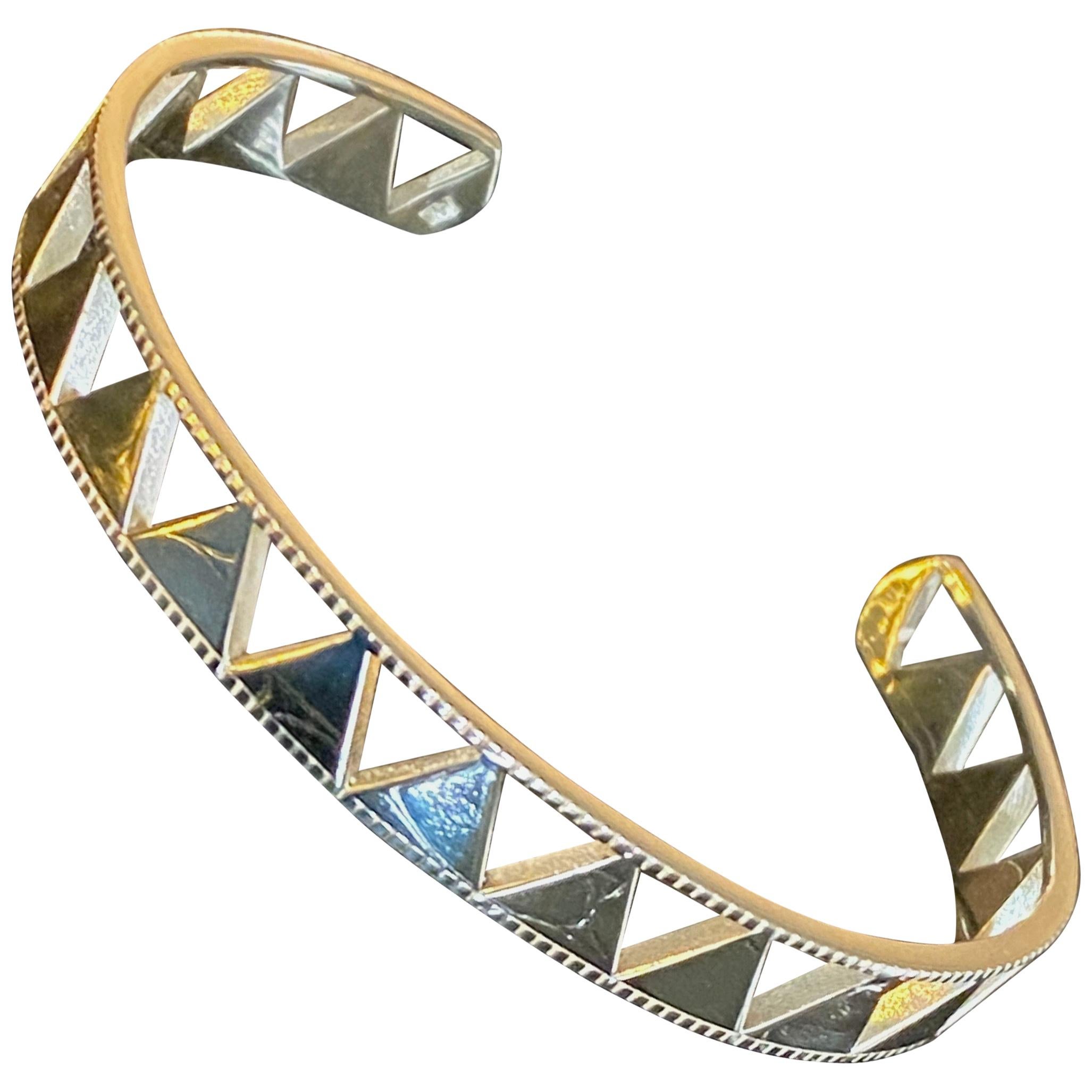 Jane Magon Collections Arrowhead 14 Karat Gold Cuff Bracelet For Sale