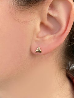 Diamond Trillions 0.13ctw Stud Earrings in 14 Karat Yellow Gold