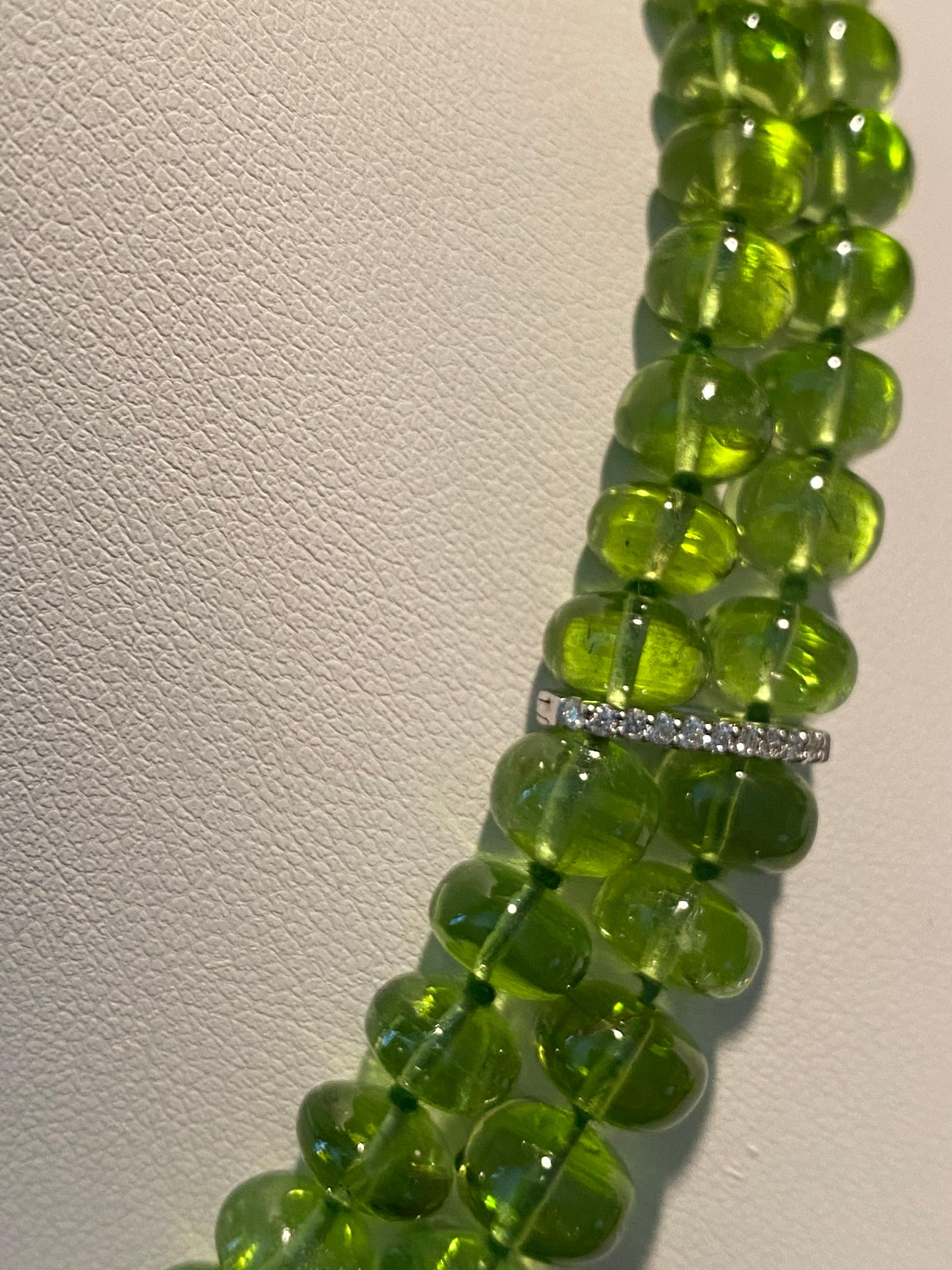 Women's Jane Magon Collections Fine Peridot and Diamond White Gold Choker Necklace For Sale