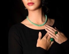 Green Apple Chrysoprase Necklace with a Green Amethyst Sterling Silver Clasp