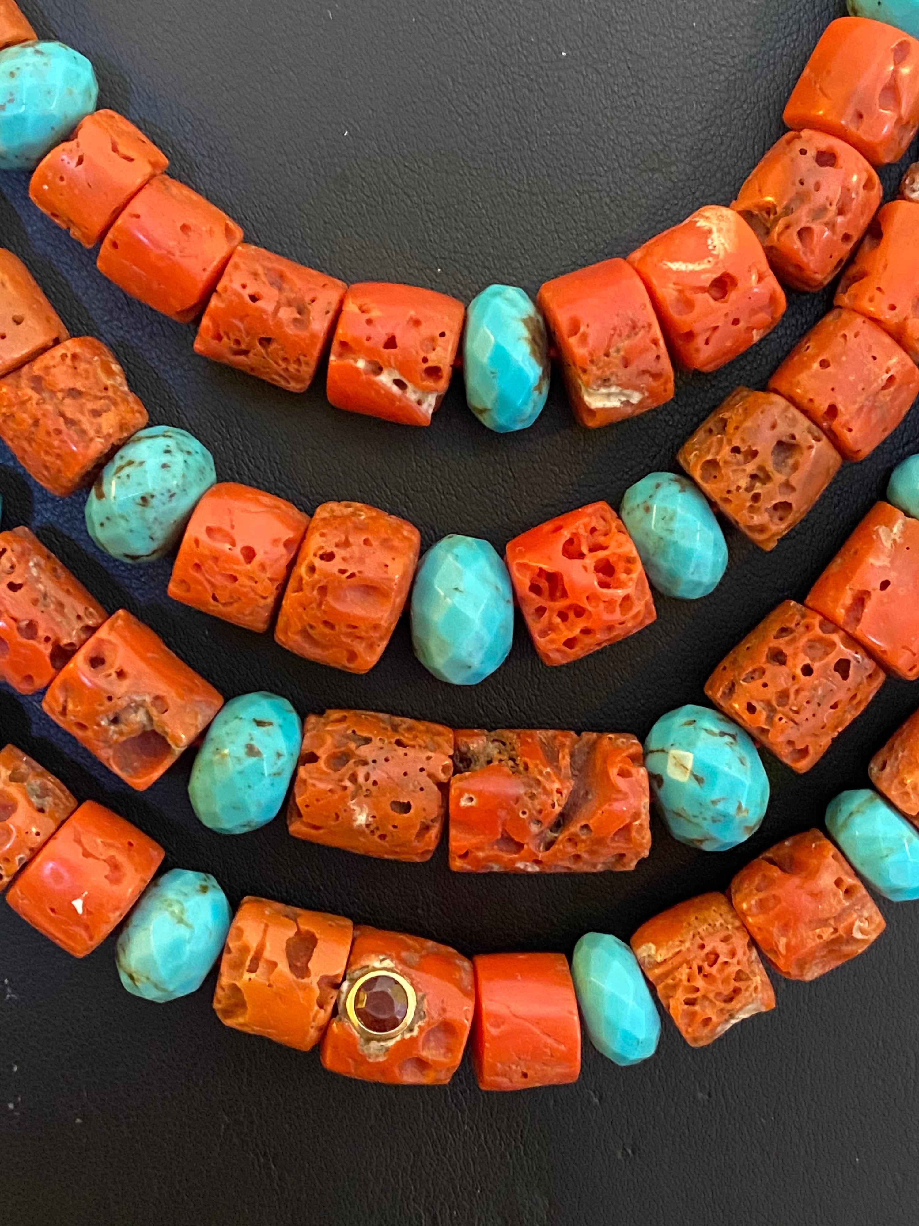 coral statement necklace