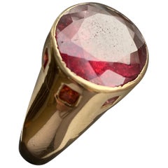 Jane Magon Collections Statement Ring Stained Glass Window with Rubellite